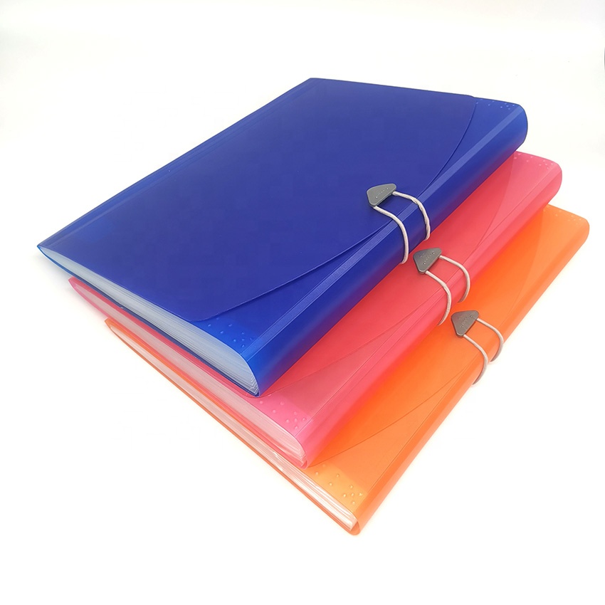Wholesale Office presentation Colorful Plastic Organ Folder File Bag Expanding File Folder With Elastic Closure