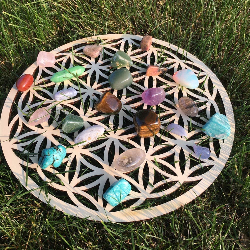 Home Decoration Chakra Banner Geometry Art Wooden Wall Art Car Hanger Wooden Art Symbol Seed of Life Flower of Life Lotus