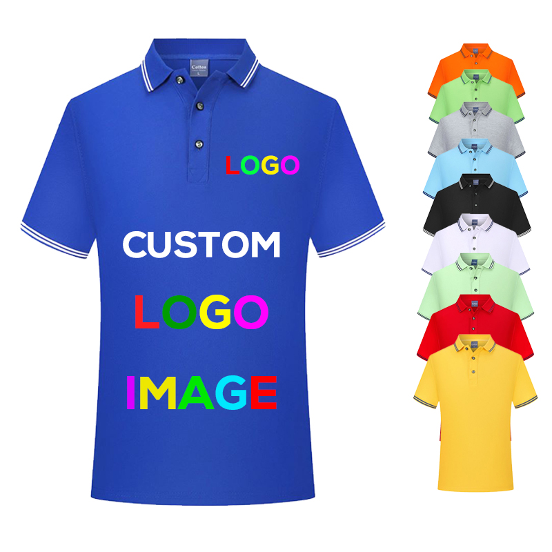 Wholesale polo custom tshirts 100% cotton men's shirt custom shirts polo shirts womens custom made