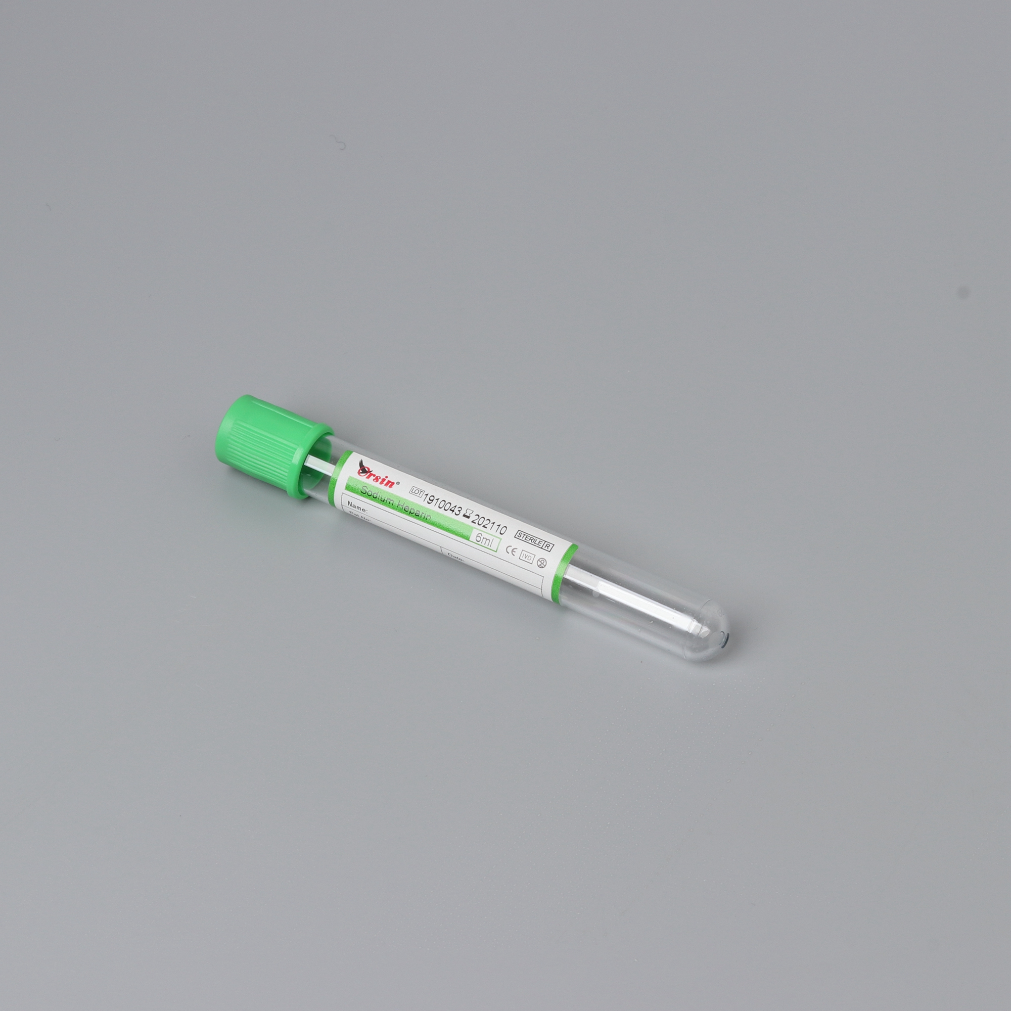 CE Heparin трубка для забора крови зеленый