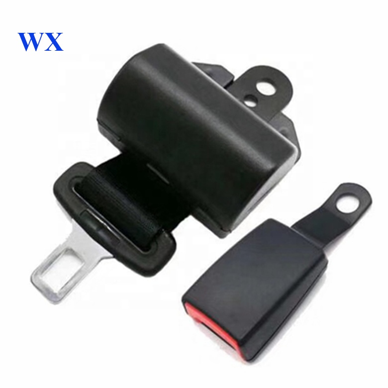 Black Fabric Two Point Automatic Retractable Safety Belt For Protecting Seating