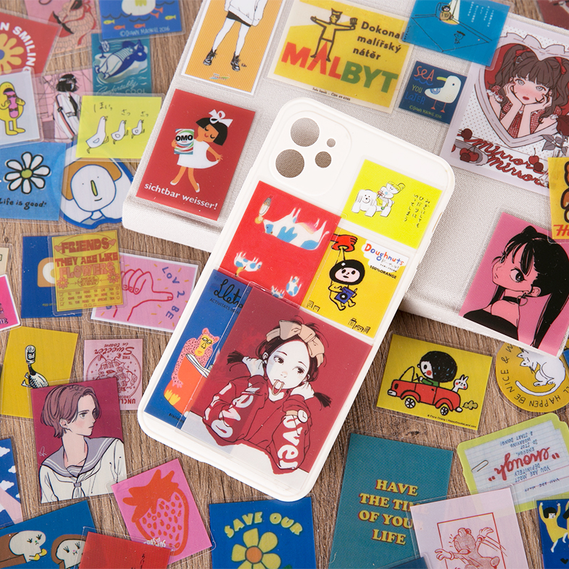 4 Designs 40 Pcs/lot Color Style Series Cartoon Style Scrapbooking Cute Girl Hand Account DIY Material Decor Stickers JIUMO