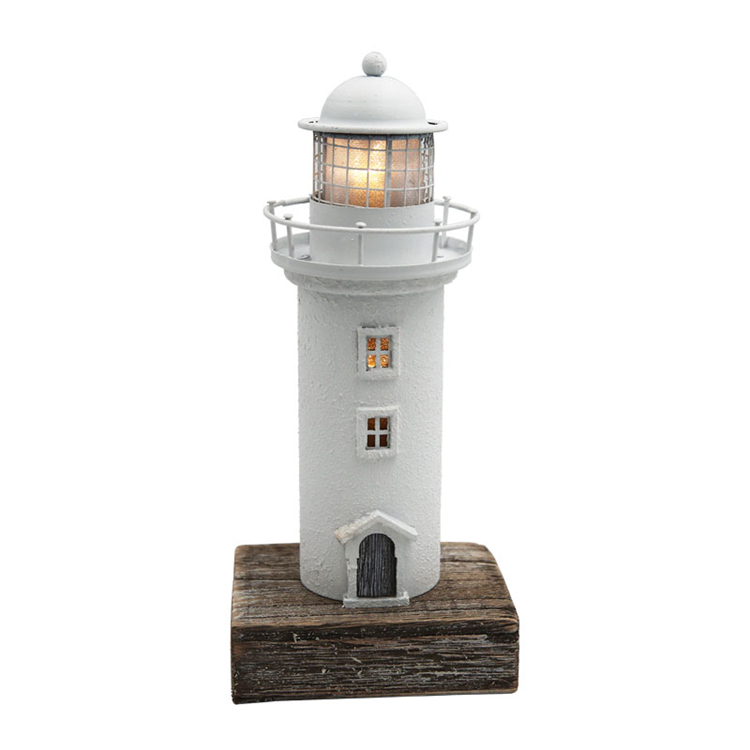 Factory Direct High Quality pure white lighthouse craft wooden decoration lighthouses