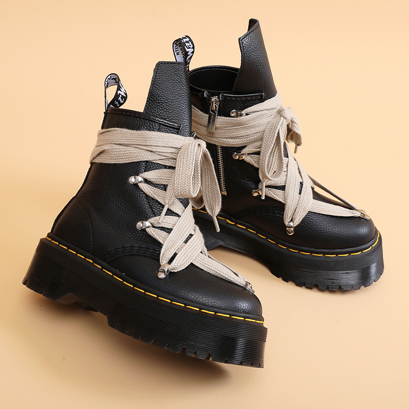 2251 Lychee print genuine leather women's ankle boots fashion side zippers plus size ladies platform boots