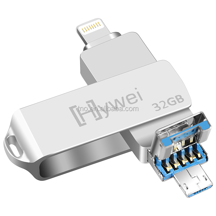 Высокая скорость, поверните фиксатор 3 в 1OTG USB флэш-накопитель 16 Гб оперативной памяти, 32 Гб встроенной памяти, 64 ГБ 3,0 OTG флеш-накопитель usb, селфи палка для систем iphone Android ПК нет каких-либо логотипов