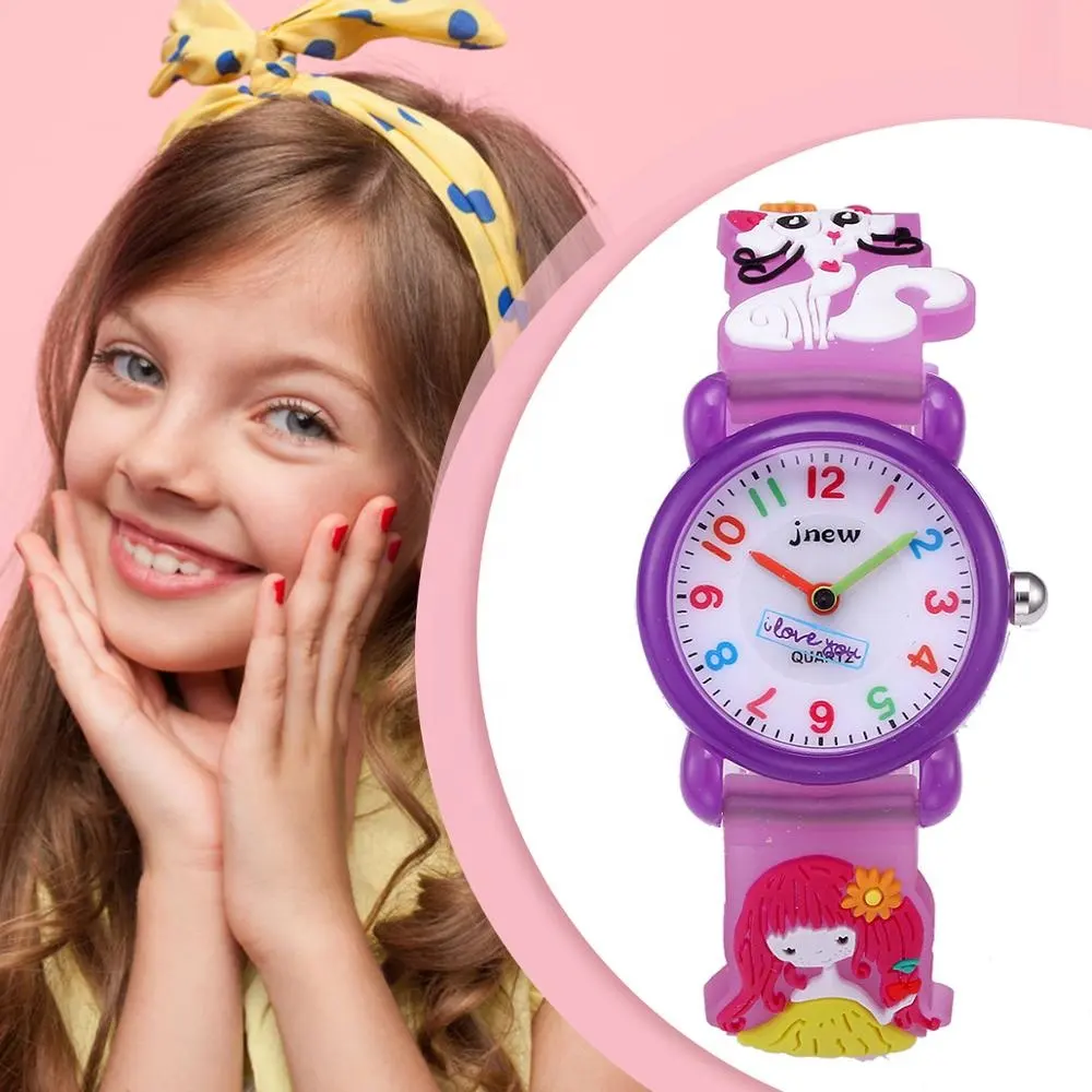 Original Cartoon Purple Pattern Cute Kids Watches Children Sport Wrist Watch