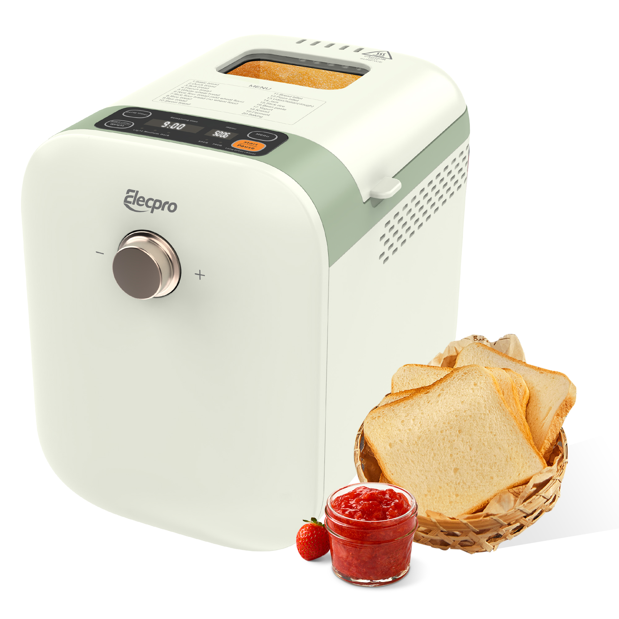 Hot Sale 1.5LB 20 in 1 Multi-functions Non-stick inner pot Automatic Small Korea Japan Home Bread Maker
