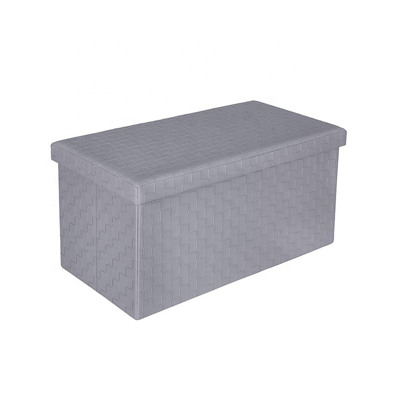 waterproof Foldable Faux Leather Pouffe Box Stool Small Leather Ottoman Stool Folding Storage Ottoman
