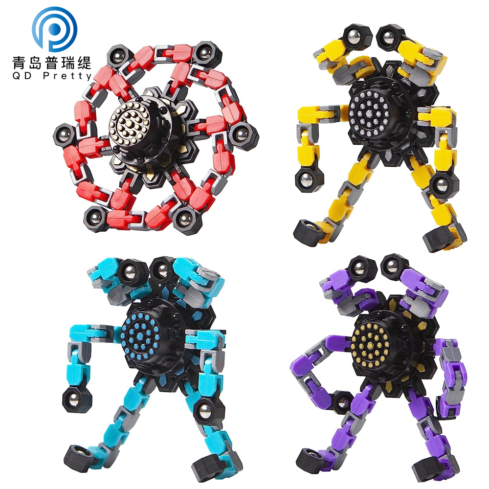 BB Transformable Fidget Spinners 4 Pcs for Kids and Adults Stress Relief Sensory Toys ADHD Astium for Kids Gifts Fidget Toys