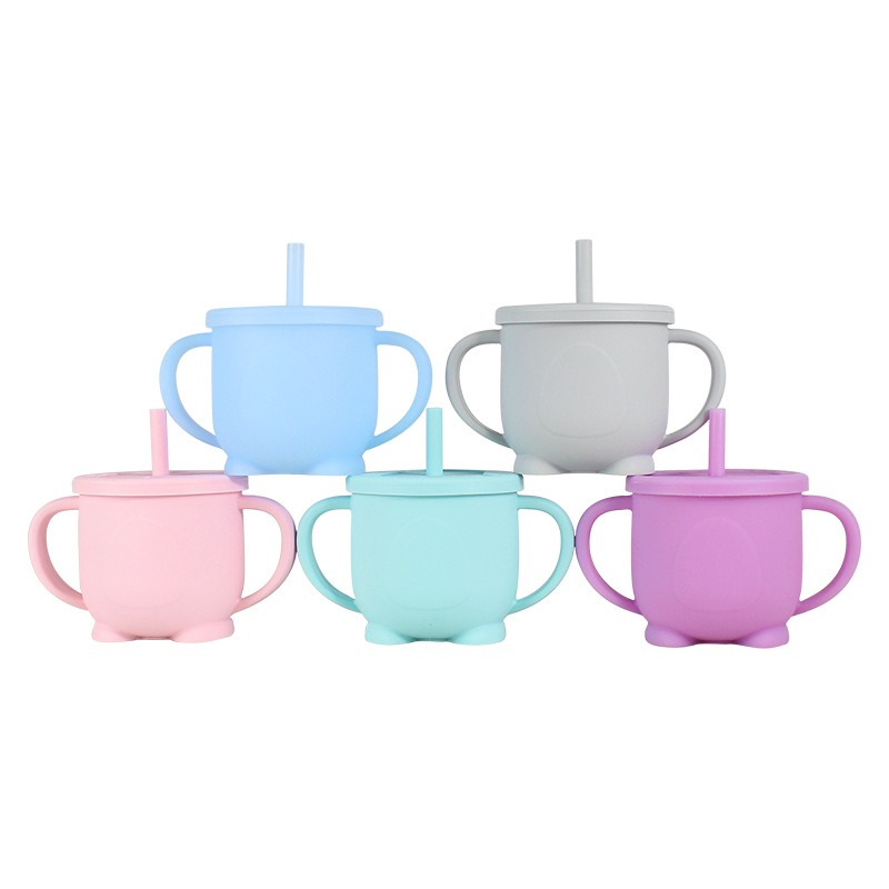 High Quality Eco-friendly BPA Free Folding Travel Home Drinking Water Drinkware Baby Cup With Straw