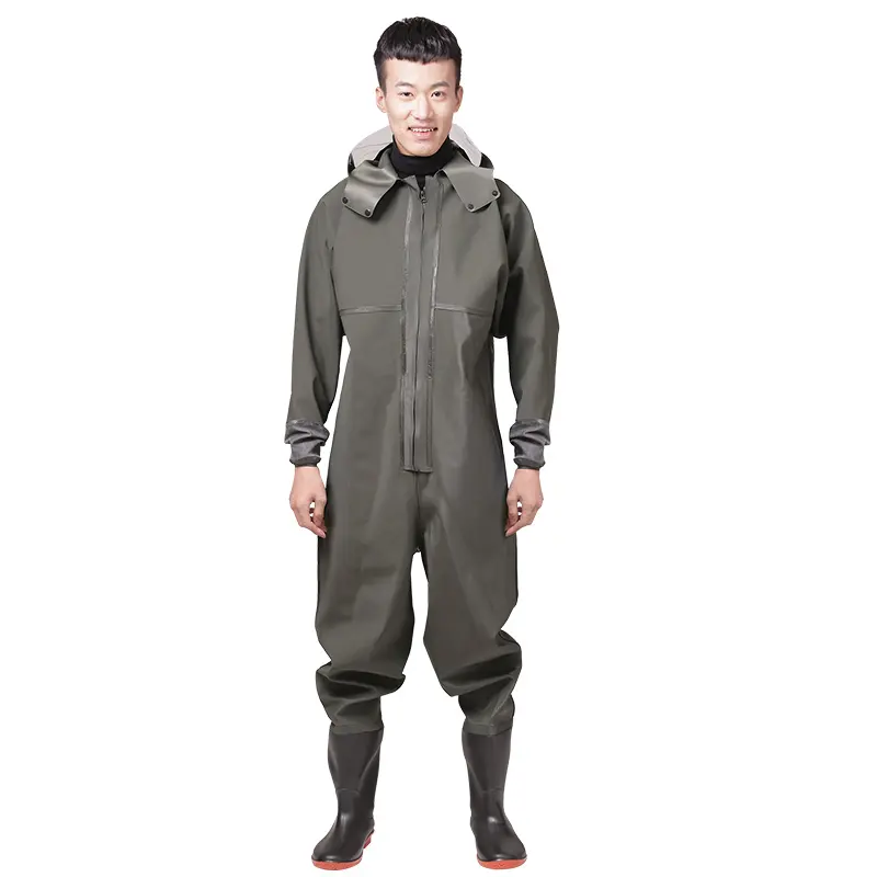 Green PVC Waterproof Wader Suit Neoprene Fishing Waders For Men