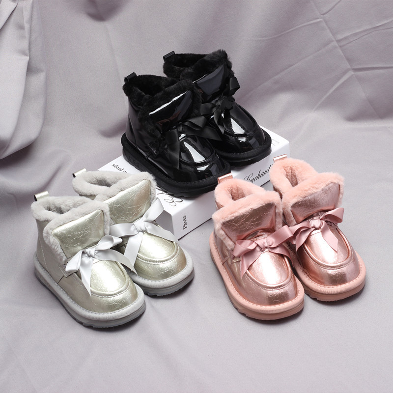 The latest plush cute waterproof soft sole high quality children's cartoon snow boots