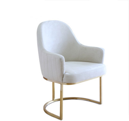 Luxury accent chair Living room white velvet Sofa Chair with armrenst