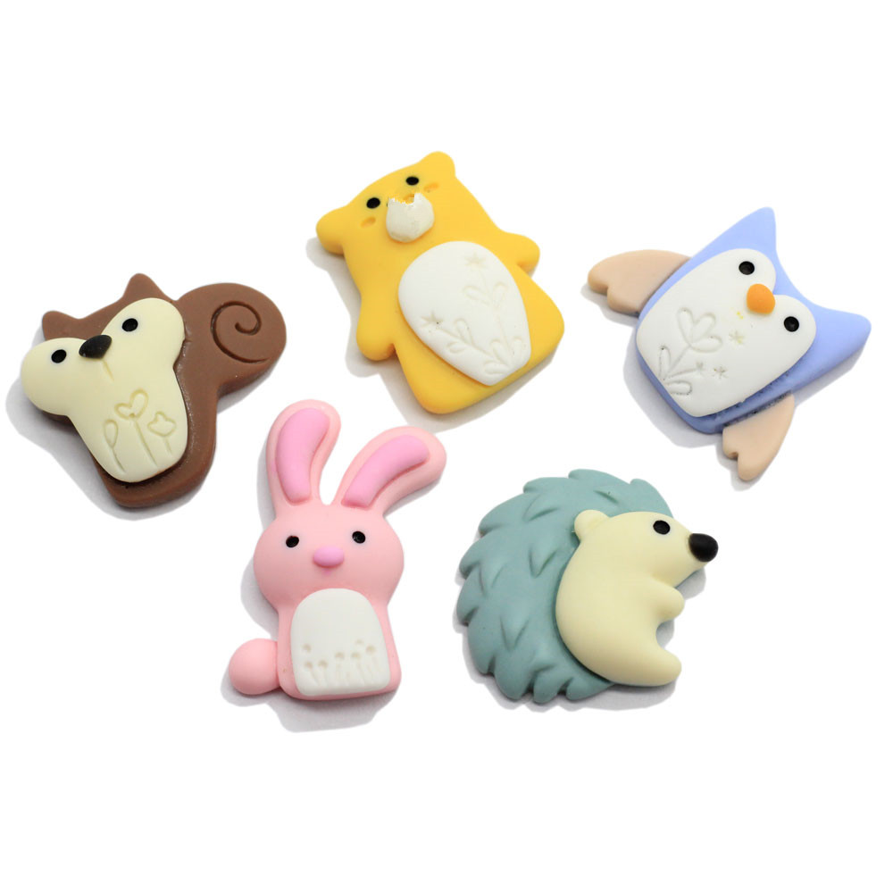 Lovely Resin Cartoon Animal Cabochon Embellishment Flatback For Scrapbooking DIY Craft Kids Shoe Jewelry Favor