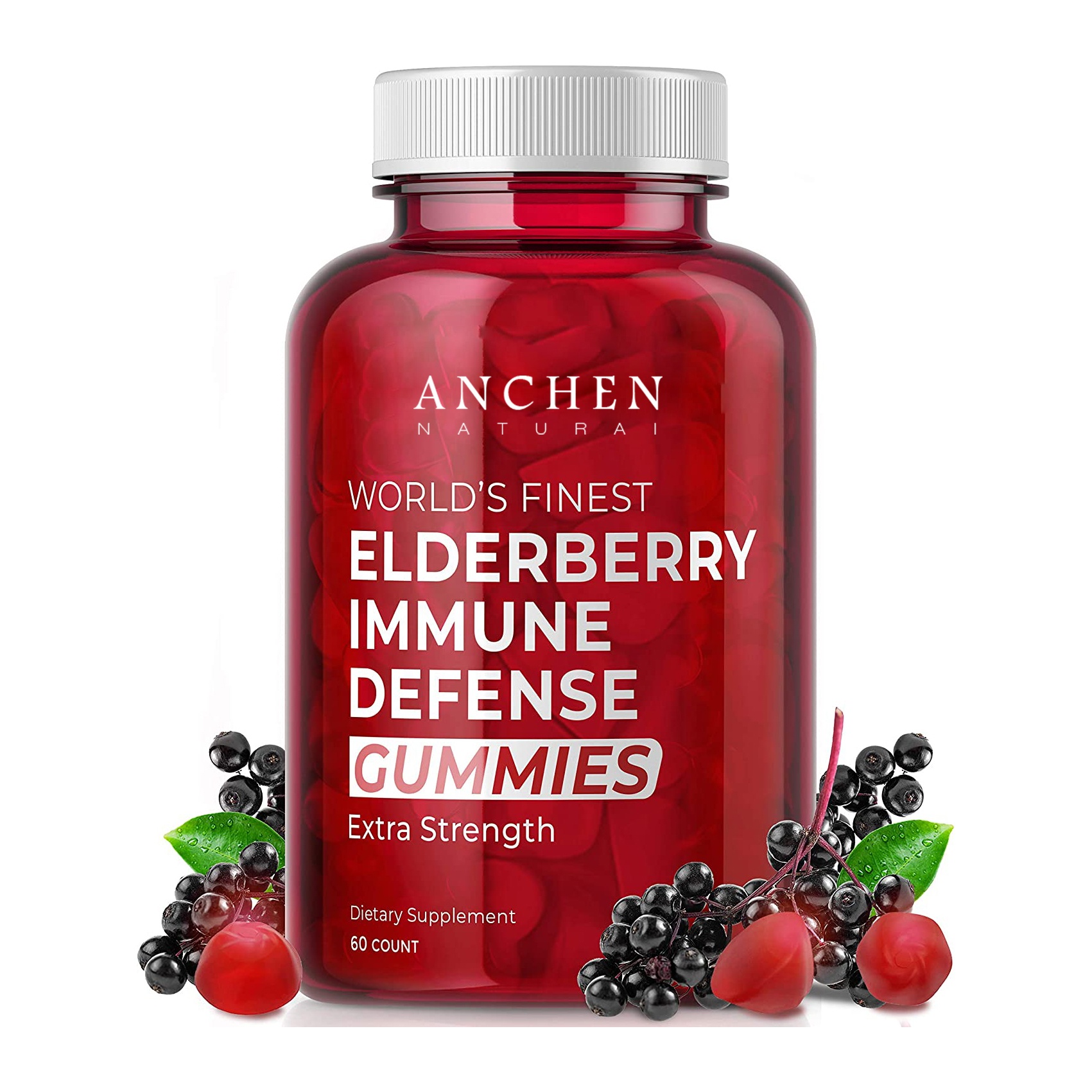 Private Label Organic Sambucus Elderberry Supplement Daily Gummies Elderberry Gummies Immune Support Antioxidants