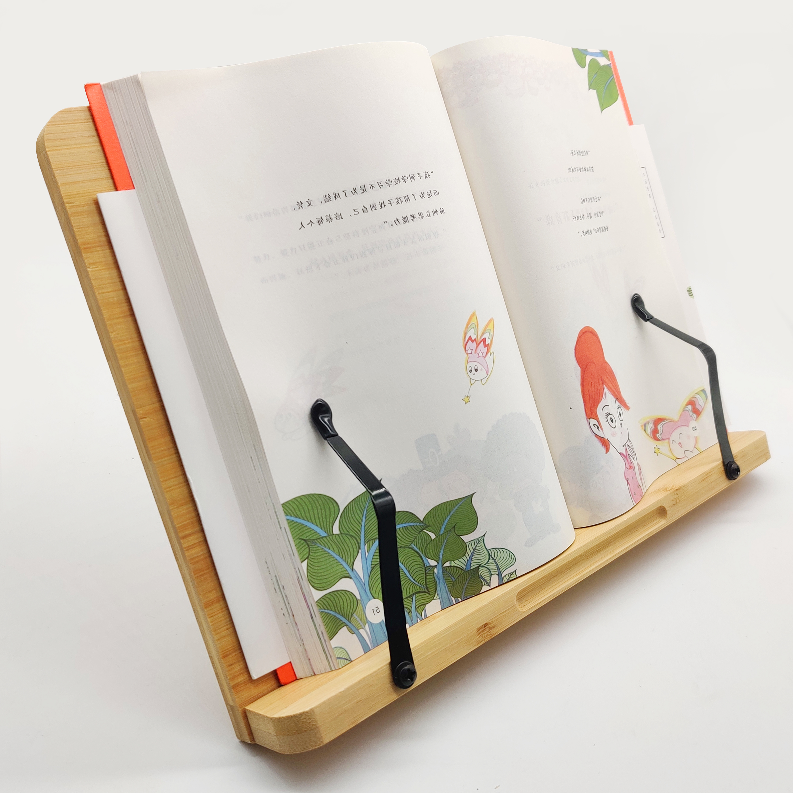 wooden bookends Bamboo Book stand wood book holder portable bookstand cookbook holder book stand for reading