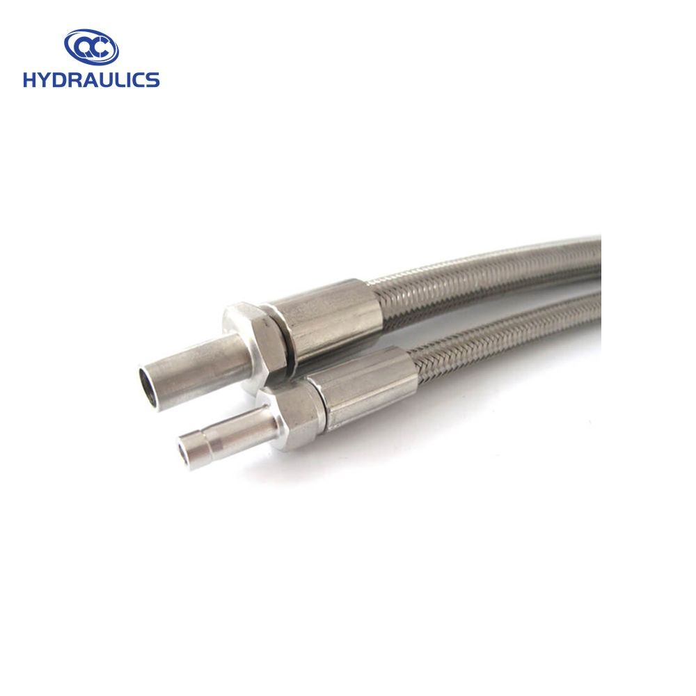 Черный проводящий ПТФЭ шланг Smoothbore с плетеной крышкой из нержавеющей стали