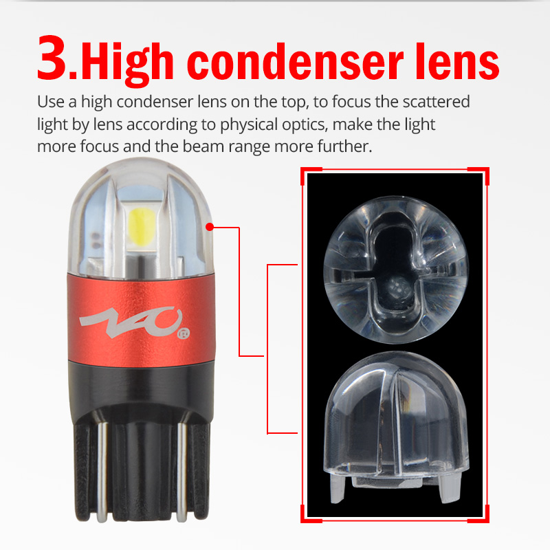 Светодиодная лампа NAO T10 W5W 3030 SMD 168 194, автомобильные аксессуары, габаритные огни, лампа для чтения автомобиля, 12 В, белый, янтарный, Кристальный, синий, красный двигатель