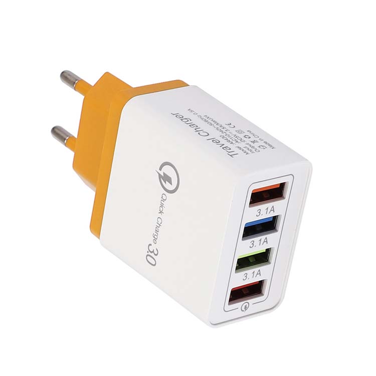 5 в 3A USB настенное зарядное устройство QC 3,0 быстрое зарядное устройство 4 порта Универсальный дорожный адаптер США/ЕС/Великобритания зарядное устройство для iphone samsung