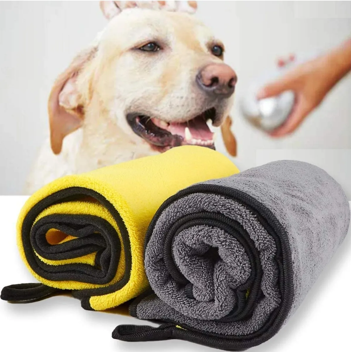 custom microfiber pet supplies quick drying super absorbent pet cats dog grooming bathrobe cleaning bath towel