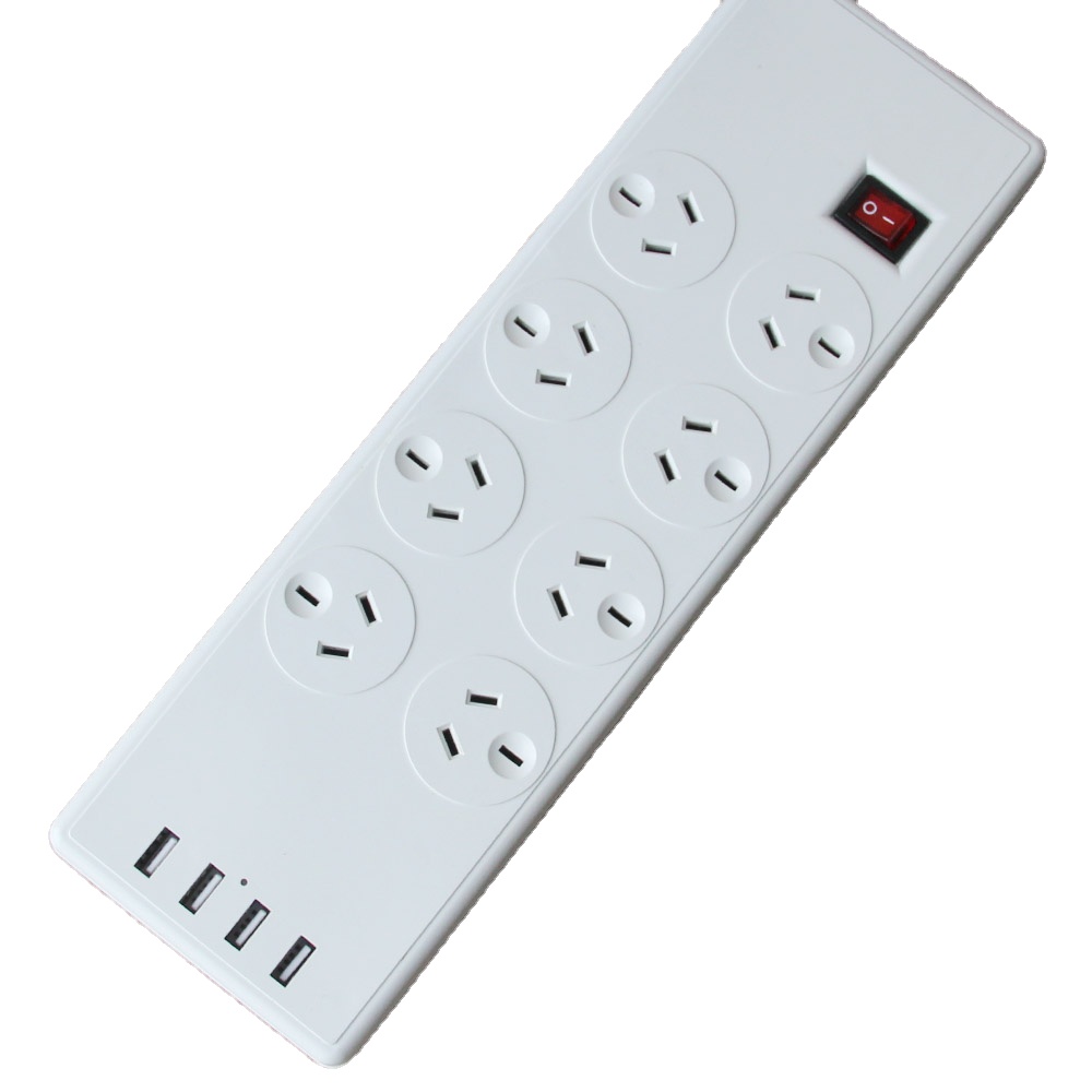 Электрическая дорожная розетка с 4USB-портами, безопасный блок питания с сертификатом SAA, подходит для Австралии и Фиджи
