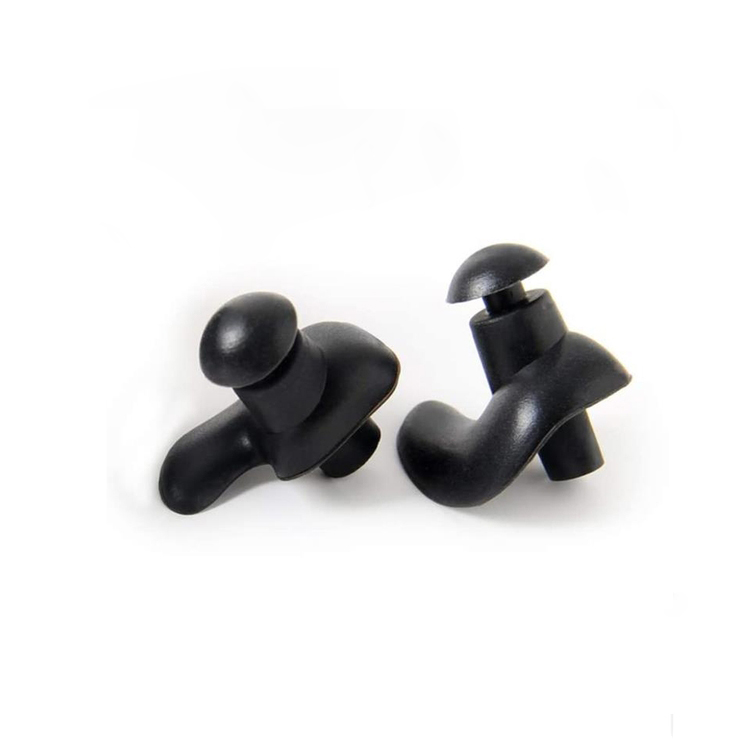 Black brand new soft silicone earplugs spiral type waterproof swimming ear plug set for swimming swimmer