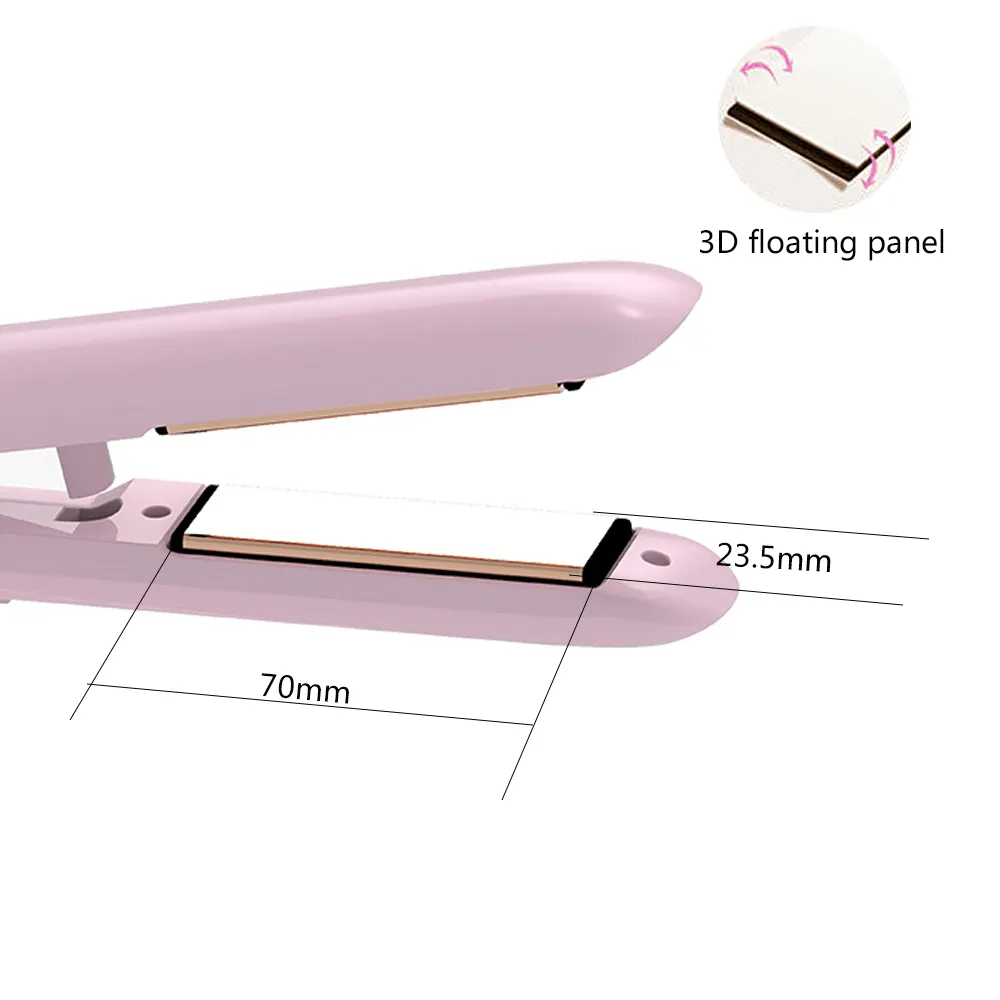 Portable Flat Iron 3D Floating Plate Hair Straightener 3 Level Temperature Control Straightening Iron
