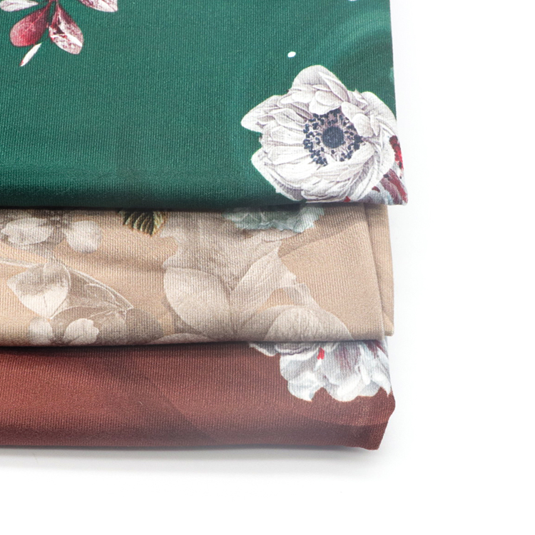 China supplier eco friendly 97%polyester 3%spandex floral custom design print fabric for garment
