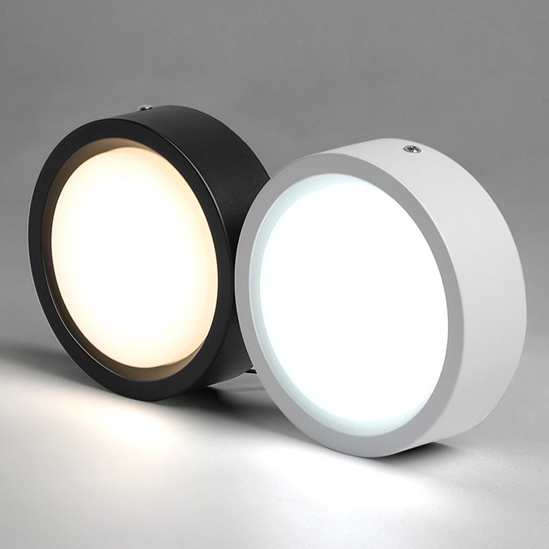 Indoor Commercial Office Home Iron Round Shape Panel Lamp 9W 15W 18W 20W 30W Ceiling Surface Mount LED Downlight
