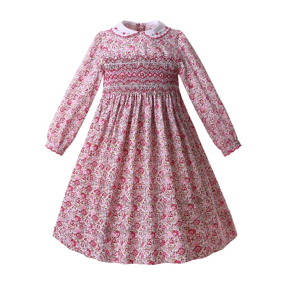 2021 Pettigirl Smock Платье с длинным рукавом популярное платье элегантные платья для девочек