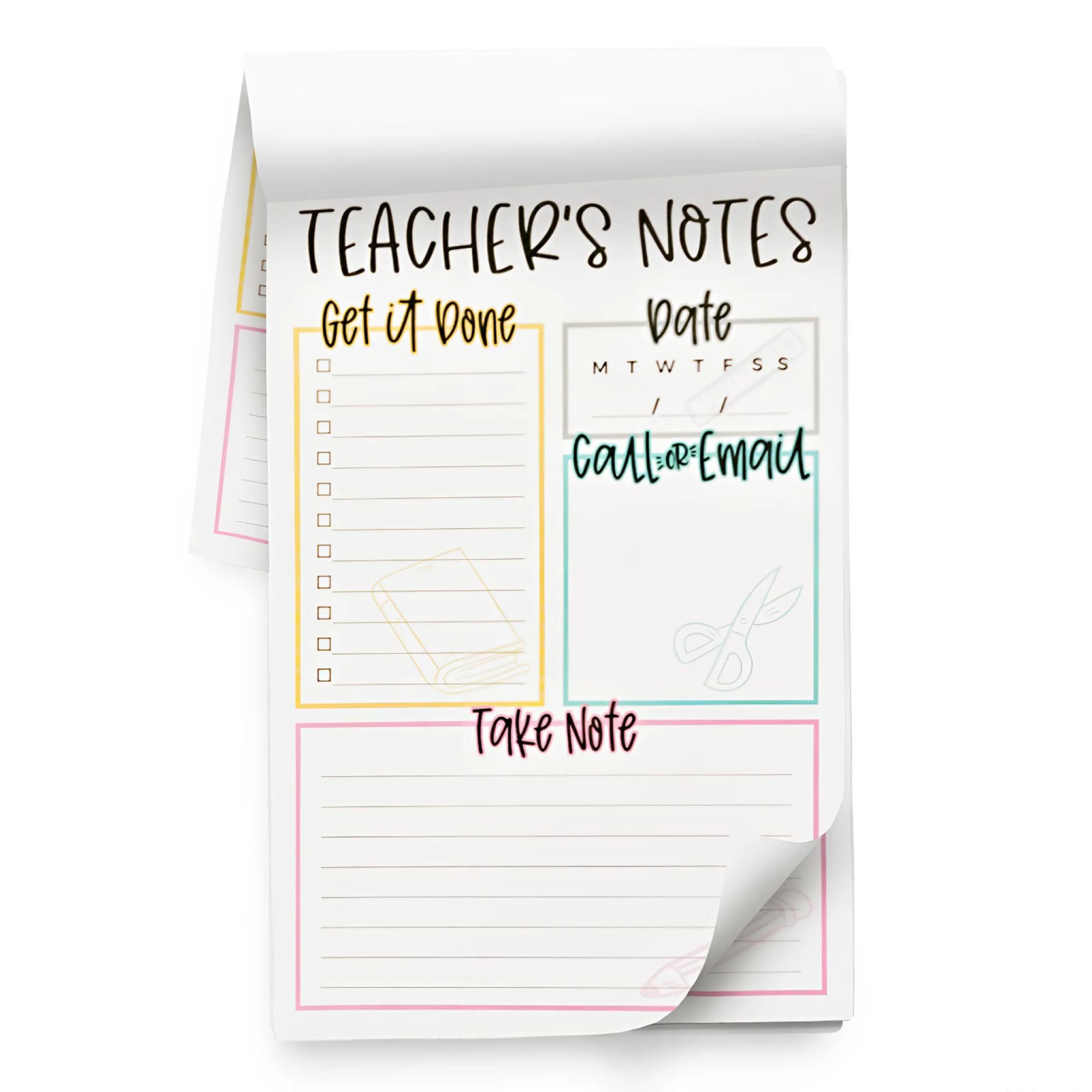 50pcs /pack Teacher Notepad -Teacher To Do List Note Pad Stationary Must Haves for Elementary and Middle School