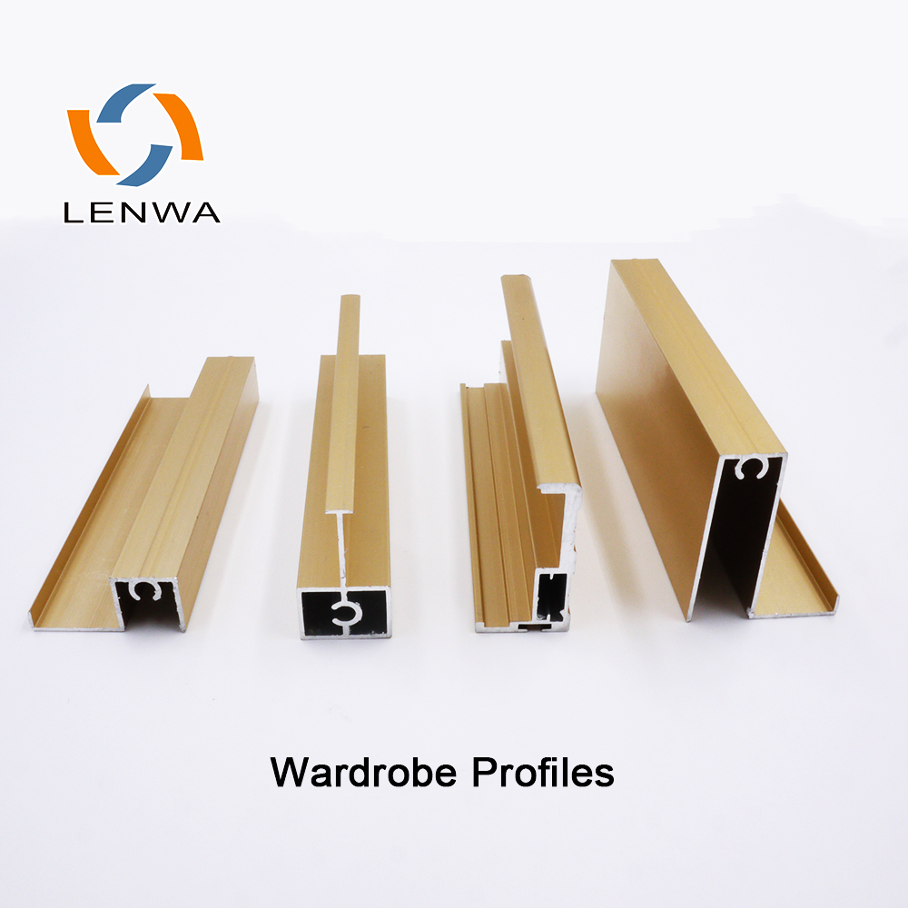 LENWA Extrusion Factory Aluminum Wardrobe Sliding Soft Closing Door System for Wardrobe Rail