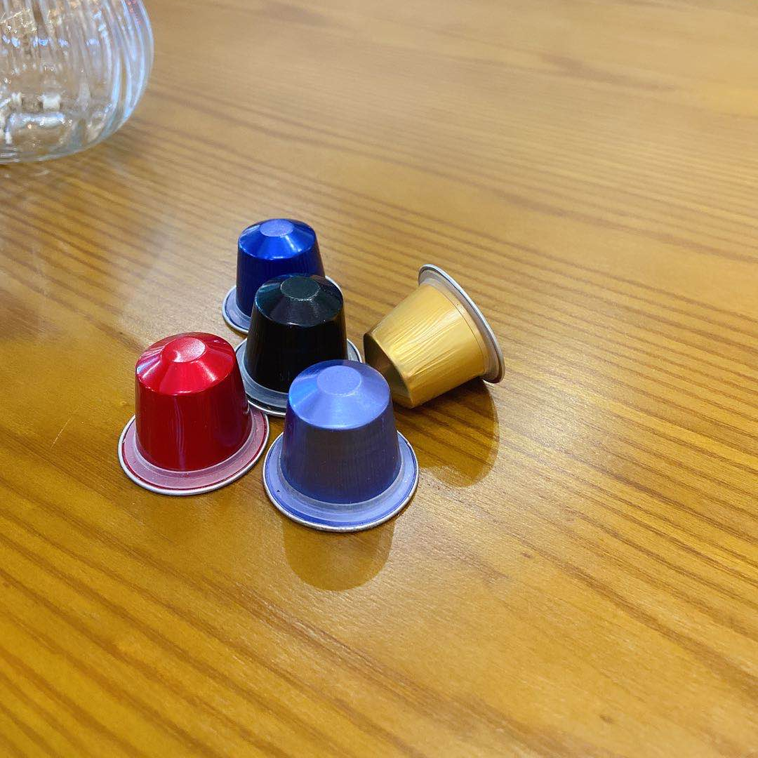 Капсулы Nespresso разноцветные, совместимые с пустыми капсулами и крышкой из фольги, капсулы для кофе из алюминиевой фольги под заказ, доступны частные логотипы