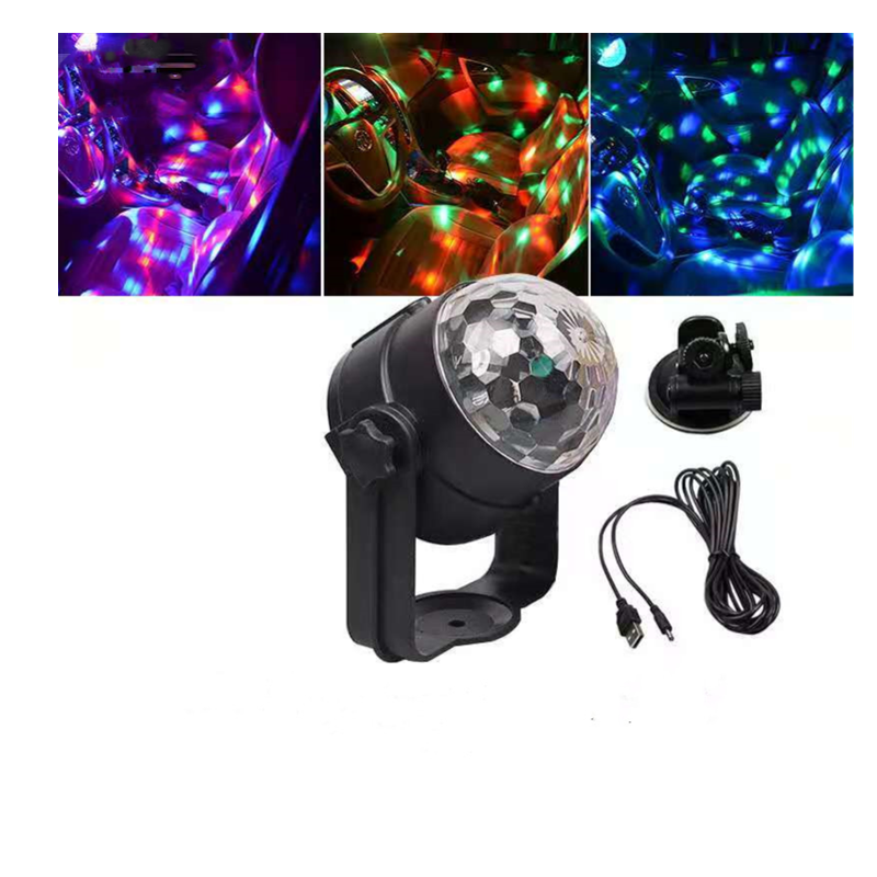 Мини-магический шар, светодиодный диско-шар, сценический свет, RGB, для вечеринки, DJ, украшение, эффект освещения для домашнего фестиваля и украшения автомобиля