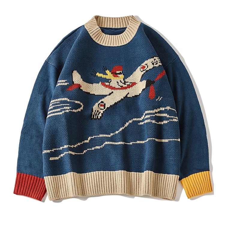 Finch Garment casual mens designer sweaters cartoon graphic jacquard knitted sweater