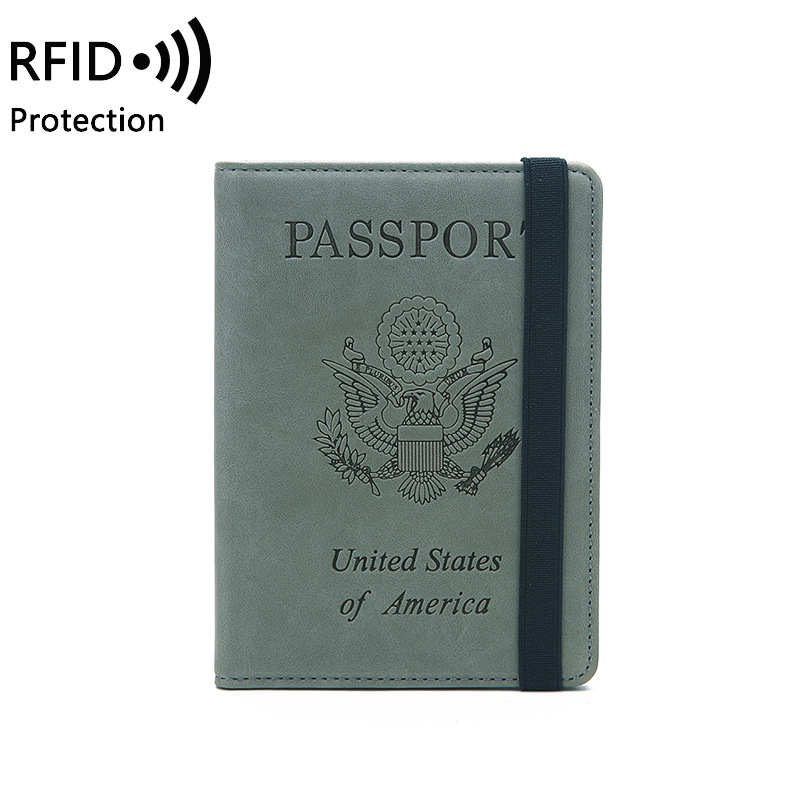 MIYIN RFID Блокировка искусственная кожа Печать Обложка для паспорта Чехол путешествия кошелек эластичный ремень держать Паспорт Кредитная карта кошелек