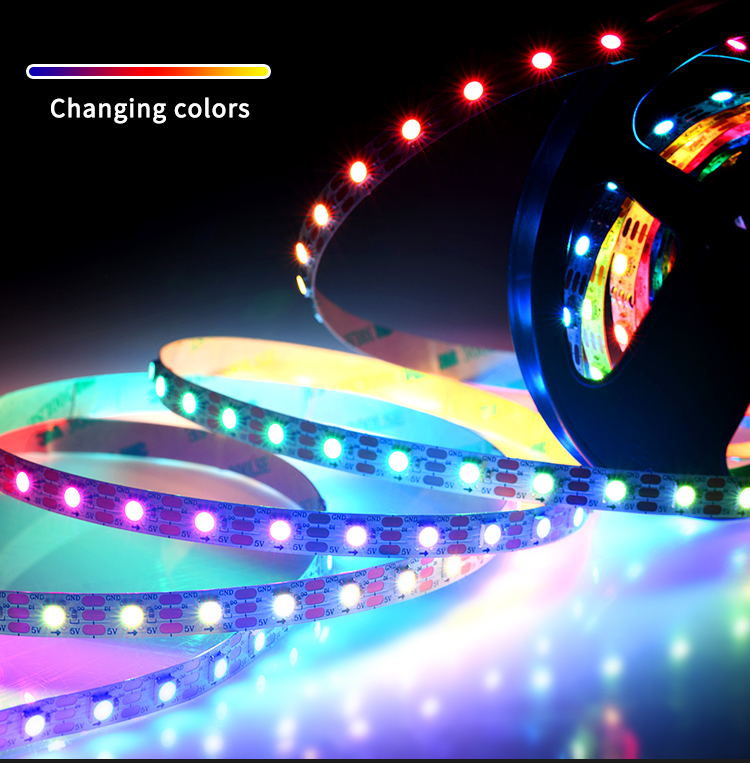 Заводская индивидуализированная лента 12 В RGBW RGB 5 В, модифицируемая Пиксельная лента 144 sk6812 ws2812b, полосы, Рождественская Светодиодная лампа