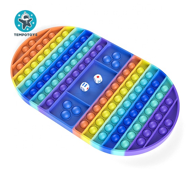 Tempo Toys Wholesale Push Pop Fidgit Toys Multi Shape Checkerboard Silicone Oval Sensory Toy Juguetes