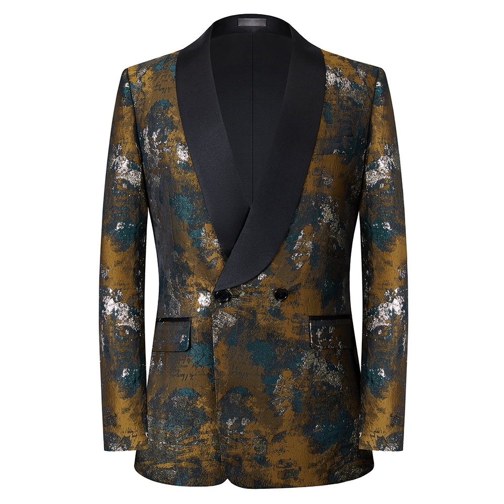 Decor jackets jacquard weave fabric Groom Banquet dance stage performance fashion suits for men Wedding suits MBS687