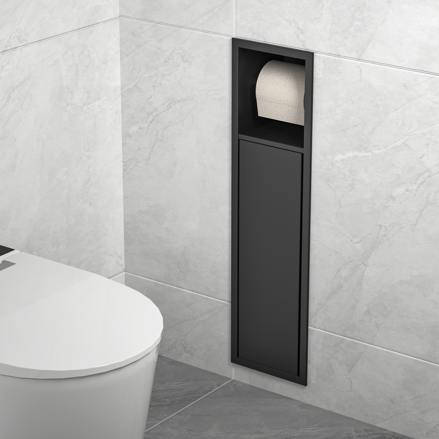 Factory Supply Modern Bathroom Toilet Paper Holder Wall Mount with 304 Stainless Steel Brush Holder