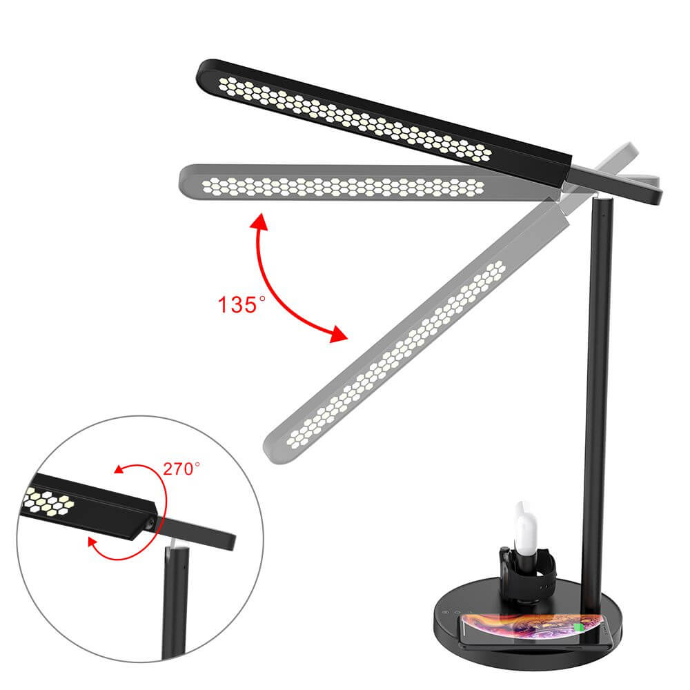 Amazon Горячая распродажа! 3 в 1 Led Настольная лампа беспроводное быстрое зарядное устройство 3 в 1 беспроводная зарядная док-станция с настольная лампа