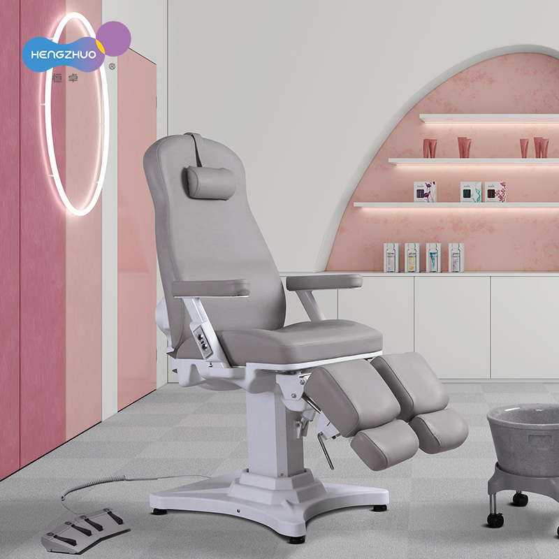 Luxury Podiatry Chair Beauty Salon Furniture Height Adjustable Tattoo Bed 3 Motor Pedicure Chair For Hospital