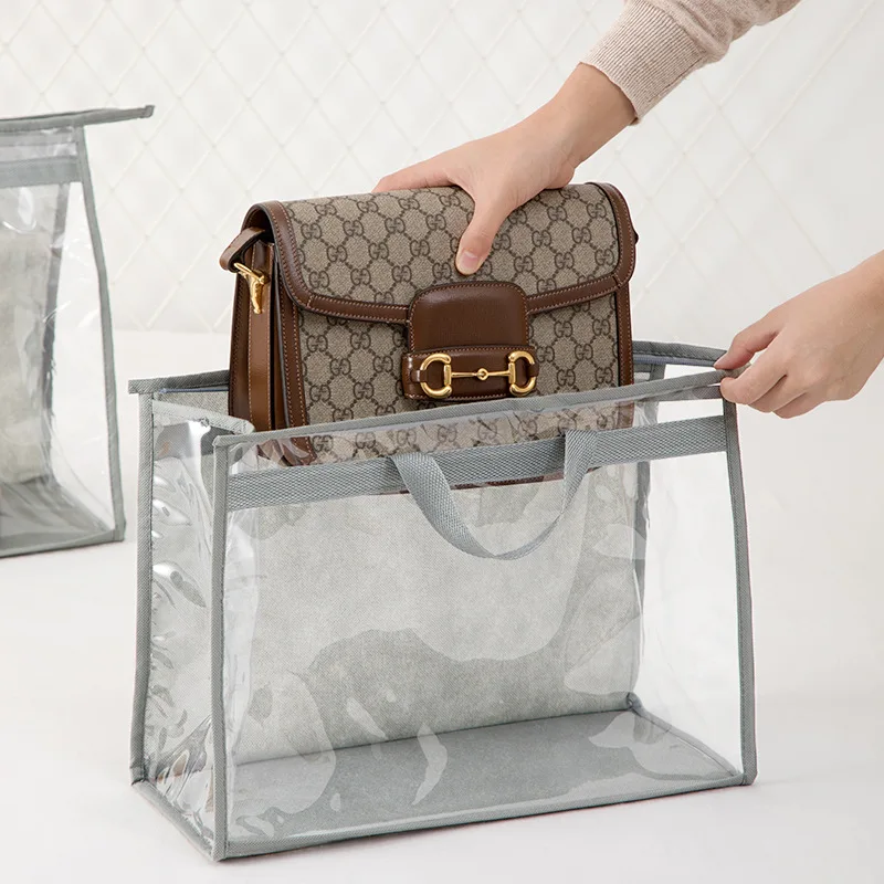 Wholesale Custom logo Pvc Transparent Handbag Dust Cover Storage Bag
