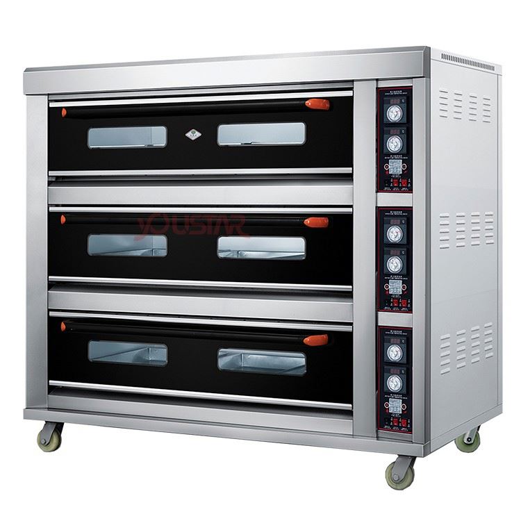 Promotional OEM Low Price Baking Equipment 3 Deck 6 Trays Oven Gas