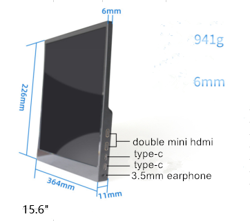 Клиент портативный монитор 1080P 4K 10,1 13,3 15,6 дюймов Ультратонкий USB Type C интерфейс LCD