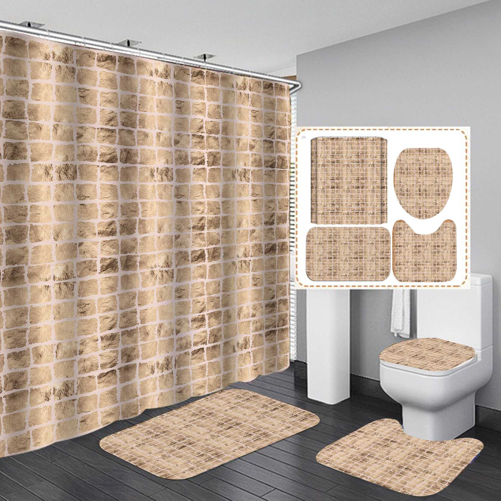 Новинка, хит продаж, 3d цифровая печать, различные цвета, стиль, уникальная дверь, узор, набор душевых штор