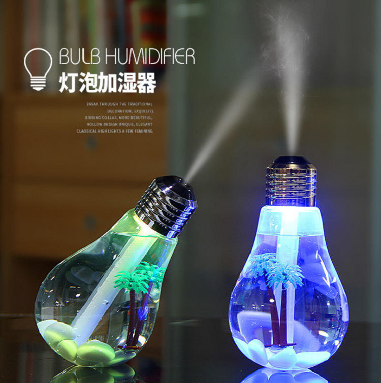 Creative 400ml Colorful LED Light Essential Oil Aroma Diffuser Noiseless Air Freshener Bulb Humidifier