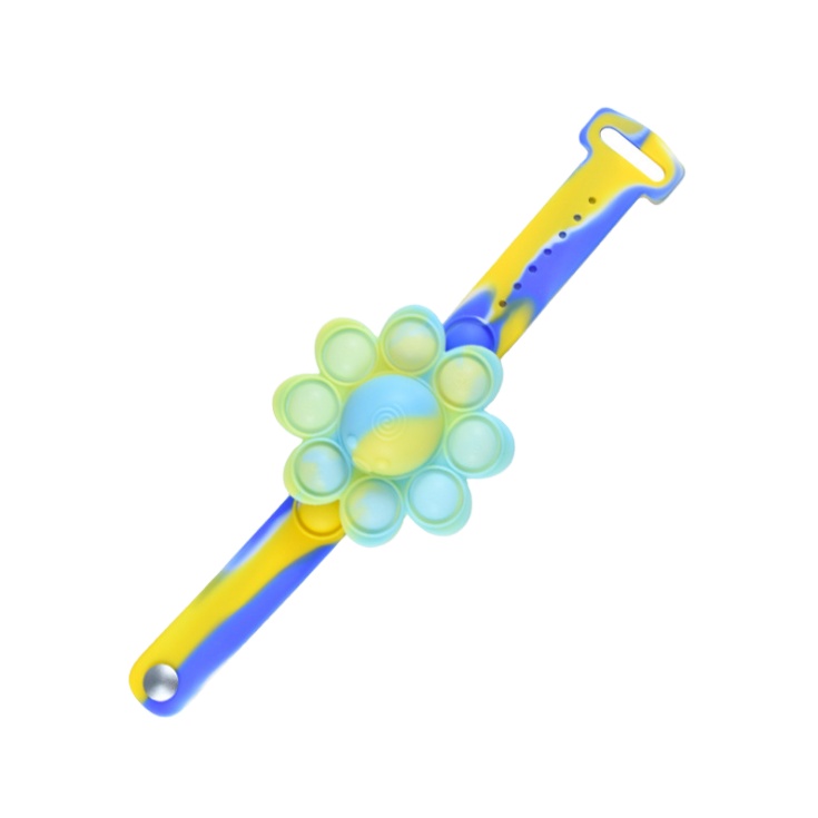 colorful octopus top spinning silicone push bubble bracelet decompression fidget kids toys