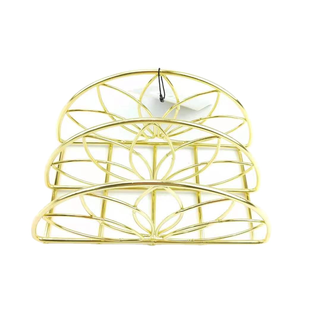 Gold Wire Metal Letter Holder with 2 Slots Letter Sorters Mail Organizer Office Supplies Storage Holder Mail Holder