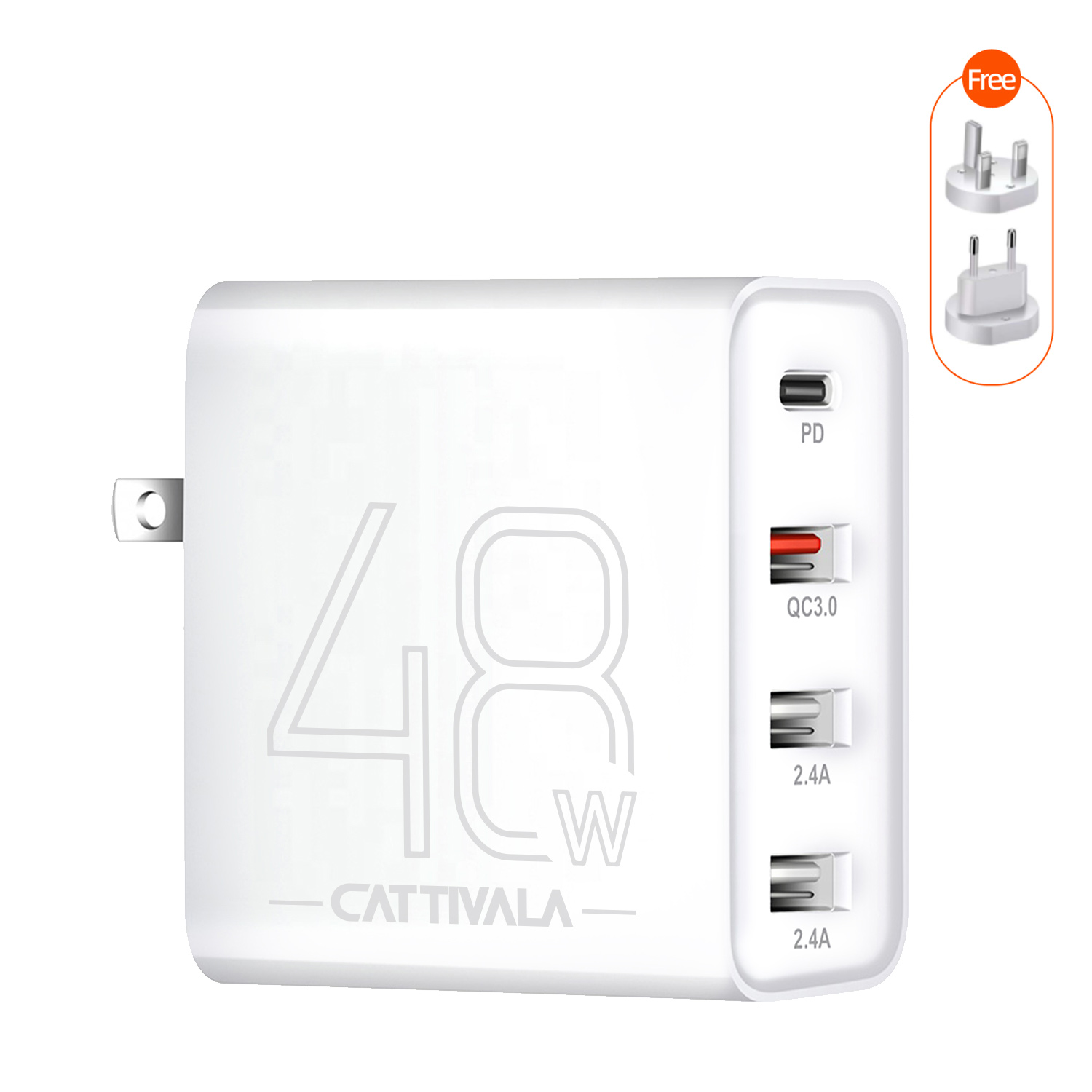 USB зарядное устройство машинка для стрижки 48 Вт, 18 Вт QC3.0 4-портовый крепление настенное зарядное устройство для смартфона USB адаптер для путешествий с 30 Вт USB-C Быстрая зарядка PD